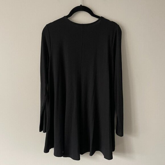 Eileen Fisher Stretchy Long Sleeve Blouse Round Neck Casual Black Small - Picture 3 of 7